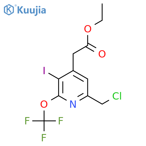 Ethyl 6-(chloromethyl)-3-iodo-2-(trifluoromethoxy)pyridine-4-acetate structure