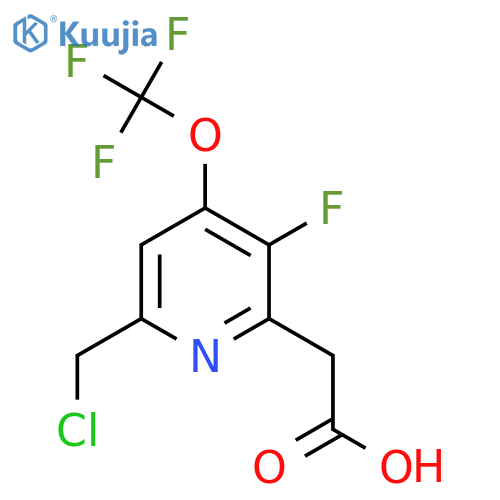 6-(Chloromethyl)-3-fluoro-4-(trifluoromethoxy)pyridine-2-acetic acid structure