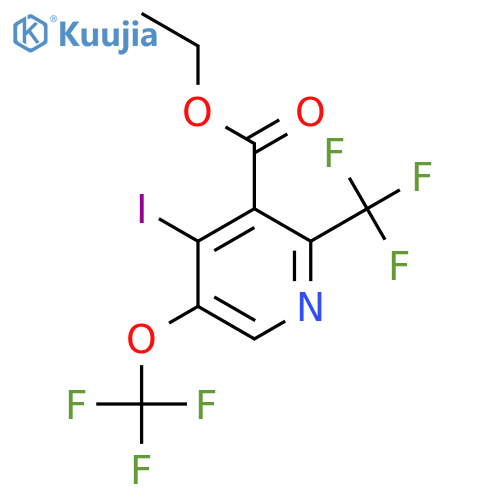 Ethyl 4-iodo-5-(trifluoromethoxy)-2-(trifluoromethyl)pyridine-3-carboxylate structure
