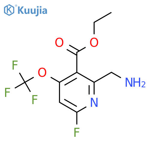 Ethyl 2-(aminomethyl)-6-fluoro-4-(trifluoromethoxy)pyridine-3-carboxylate structure