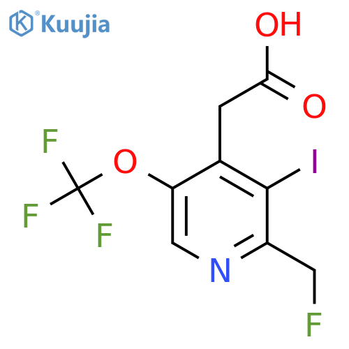 2-(Fluoromethyl)-3-iodo-5-(trifluoromethoxy)pyridine-4-acetic acid structure