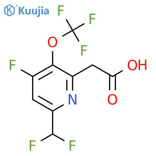 6-(Difluoromethyl)-4-fluoro-3-(trifluoromethoxy)pyridine-2-acetic acid structure