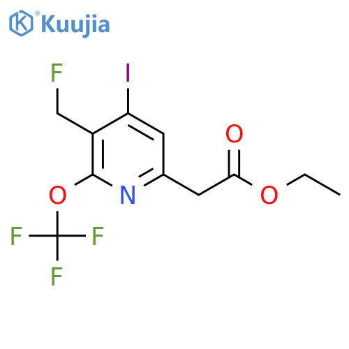 Ethyl 3-(fluoromethyl)-4-iodo-2-(trifluoromethoxy)pyridine-6-acetate structure