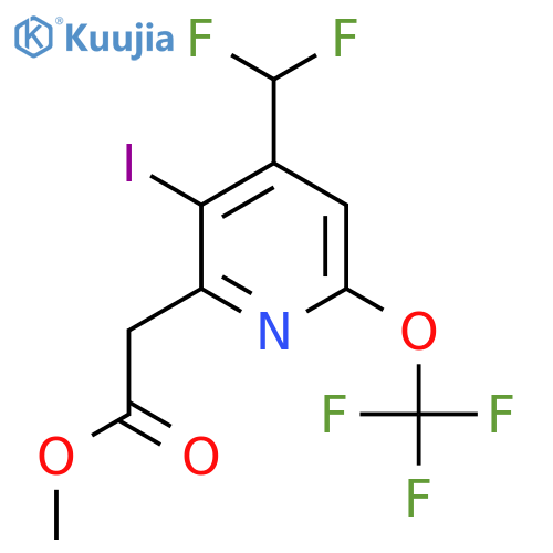 Methyl 4-(difluoromethyl)-3-iodo-6-(trifluoromethoxy)pyridine-2-acetate structure