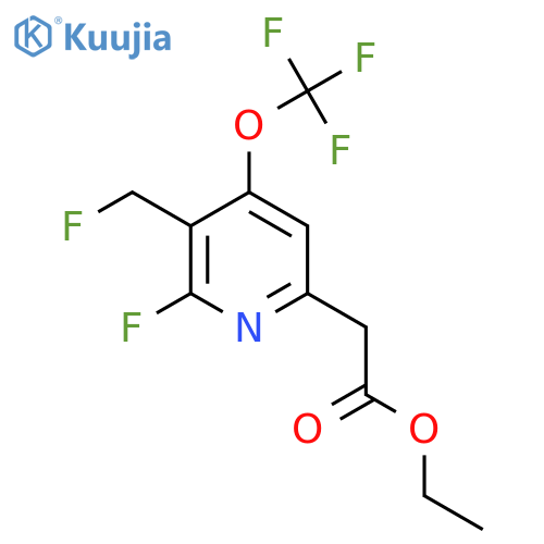 Ethyl 2-fluoro-3-(fluoromethyl)-4-(trifluoromethoxy)pyridine-6-acetate structure