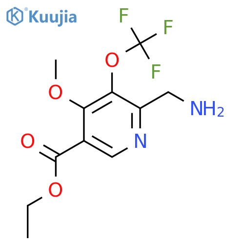 Ethyl 2-(aminomethyl)-4-methoxy-3-(trifluoromethoxy)pyridine-5-carboxylate structure