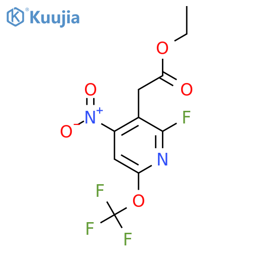 Ethyl 2-fluoro-4-nitro-6-(trifluoromethoxy)pyridine-3-acetate structure