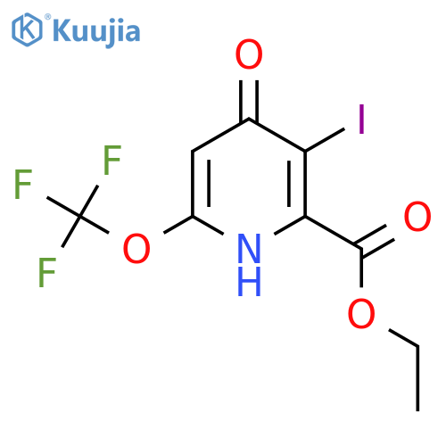 Ethyl 4-hydroxy-3-iodo-6-(trifluoromethoxy)pyridine-2-carboxylate structure