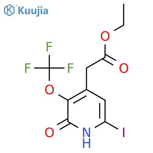Ethyl 2-hydroxy-6-iodo-3-(trifluoromethoxy)pyridine-4-acetate structure