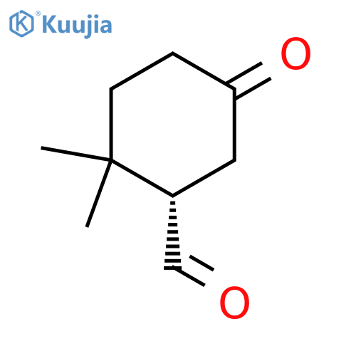 Cyclohexanecarboxaldehyde,2,2-dimethyl-5-oxo-, (S)- (9CI) structure