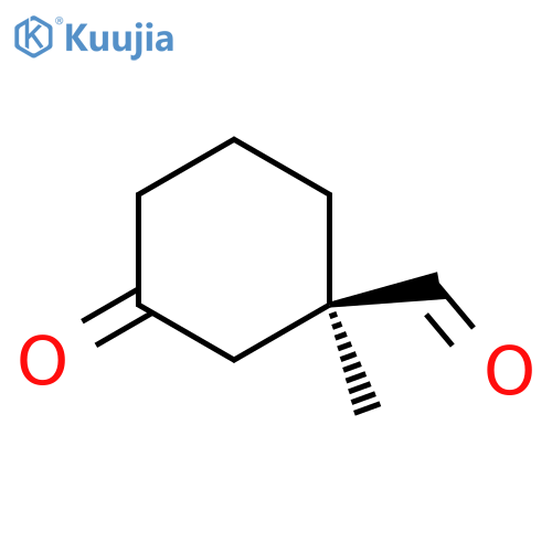 Cyclohexanecarboxaldehyde,1-methyl-3-oxo-, (1R)- structure
