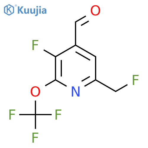 3-Fluoro-6-(fluoromethyl)-2-(trifluoromethoxy)pyridine-4-carboxaldehyde structure
