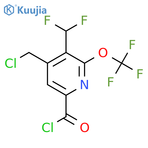 4-(Chloromethyl)-3-(difluoromethyl)-2-(trifluoromethoxy)pyridine-6-carbonyl chloride structure