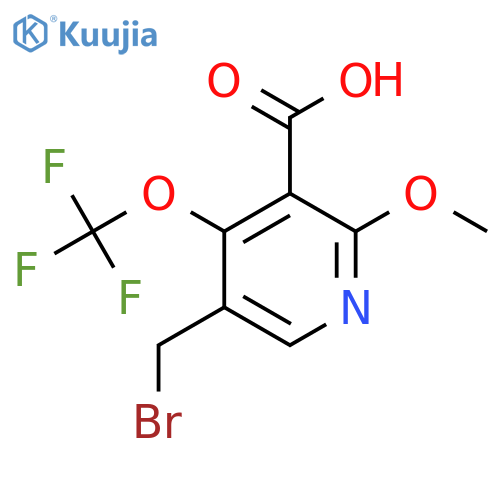 5-(Bromomethyl)-2-methoxy-4-(trifluoromethoxy)pyridine-3-carboxylic acid structure