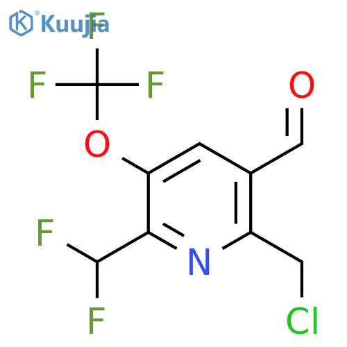 2-(Chloromethyl)-6-(difluoromethyl)-5-(trifluoromethoxy)pyridine-3-carboxaldehyde structure