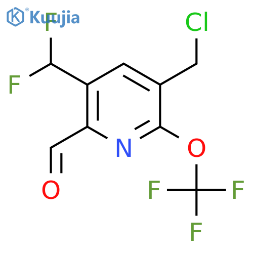 3-(Chloromethyl)-5-(difluoromethyl)-2-(trifluoromethoxy)pyridine-6-carboxaldehyde structure