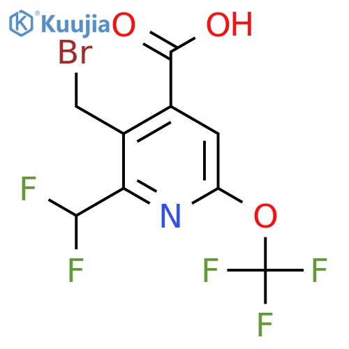 3-(Bromomethyl)-2-(difluoromethyl)-6-(trifluoromethoxy)pyridine-4-carboxylic acid structure