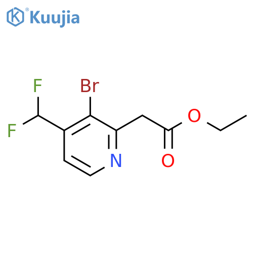 Ethyl 3-bromo-4-(difluoromethyl)pyridine-2-acetate structure