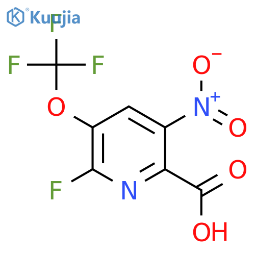 2-Fluoro-5-nitro-3-(trifluoromethoxy)pyridine-6-carboxylic acid structure