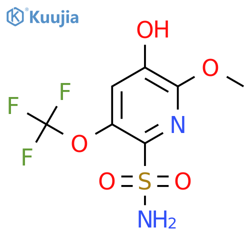 3-Hydroxy-2-methoxy-5-(trifluoromethoxy)pyridine-6-sulfonamide structure