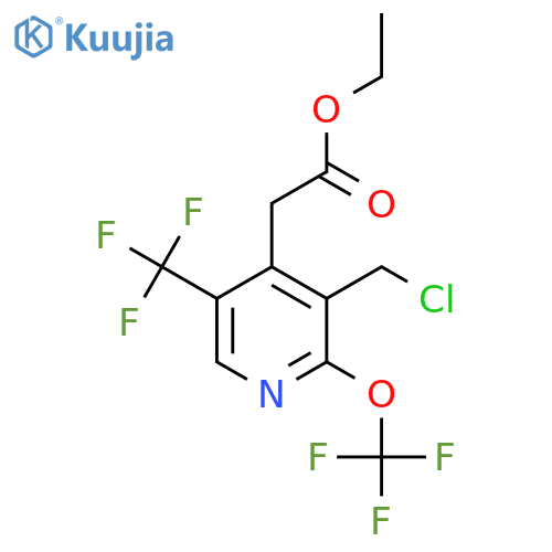 Ethyl 3-(chloromethyl)-2-(trifluoromethoxy)-5-(trifluoromethyl)pyridine-4-acetate structure