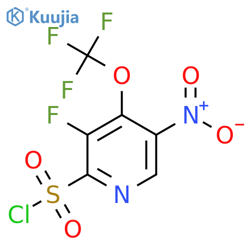 3-Fluoro-5-nitro-4-(trifluoromethoxy)pyridine-2-sulfonyl chloride structure