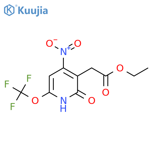 Ethyl 2-hydroxy-4-nitro-6-(trifluoromethoxy)pyridine-3-acetate structure