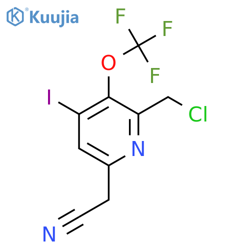 2-(Chloromethyl)-4-iodo-3-(trifluoromethoxy)pyridine-6-acetonitrile structure