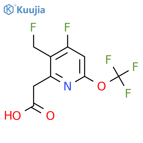 4-Fluoro-3-(fluoromethyl)-6-(trifluoromethoxy)pyridine-2-acetic acid structure