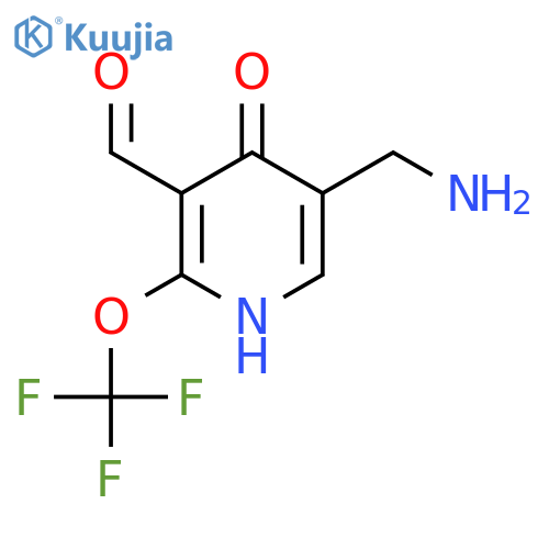 5-(Aminomethyl)-4-hydroxy-2-(trifluoromethoxy)pyridine-3-carboxaldehyde structure