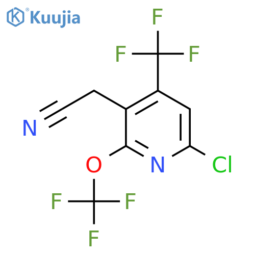 6-Chloro-2-(trifluoromethoxy)-4-(trifluoromethyl)pyridine-3-acetonitrile structure