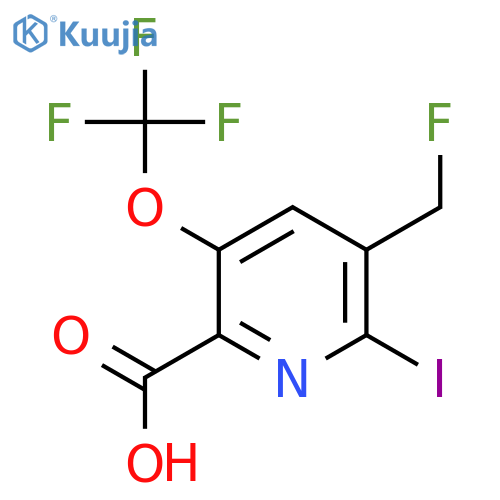 3-(Fluoromethyl)-2-iodo-5-(trifluoromethoxy)pyridine-6-carboxylic acid structure