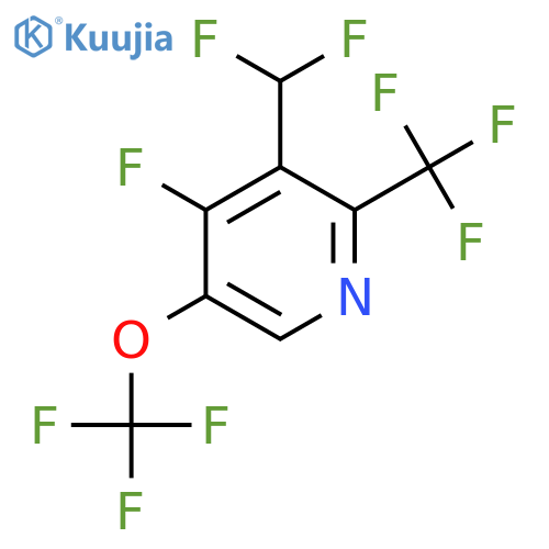 3-(Difluoromethyl)-4-fluoro-5-(trifluoromethoxy)-2-(trifluoromethyl)pyridine structure