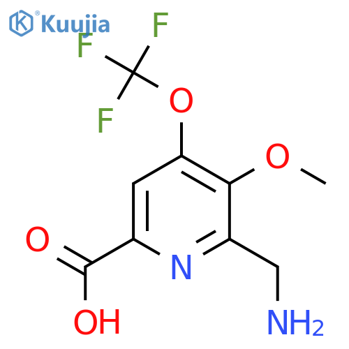 2-(Aminomethyl)-3-methoxy-4-(trifluoromethoxy)pyridine-6-carboxylic acid structure