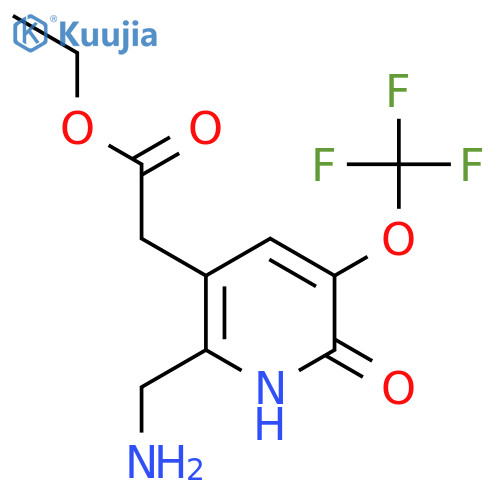 Ethyl 2-(aminomethyl)-6-hydroxy-5-(trifluoromethoxy)pyridine-3-acetate structure