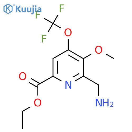 Ethyl 2-(aminomethyl)-3-methoxy-4-(trifluoromethoxy)pyridine-6-carboxylate structure