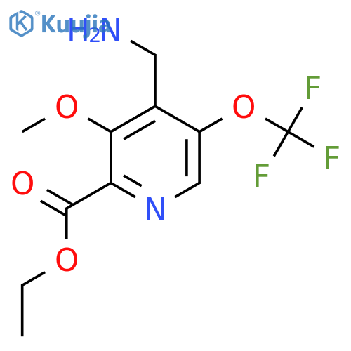 Ethyl 4-(aminomethyl)-3-methoxy-5-(trifluoromethoxy)pyridine-2-carboxylate structure