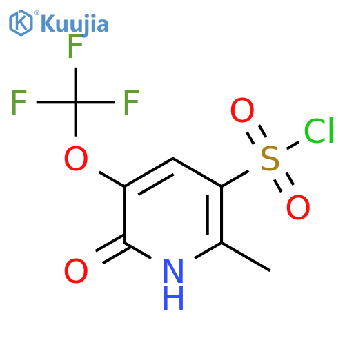 2-Hydroxy-6-methyl-3-(trifluoromethoxy)pyridine-5-sulfonyl chloride structure