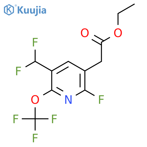 Ethyl 3-(difluoromethyl)-6-fluoro-2-(trifluoromethoxy)pyridine-5-acetate structure