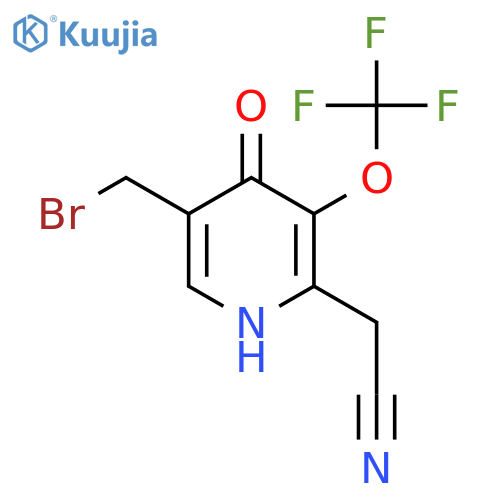 5-(Bromomethyl)-4-hydroxy-3-(trifluoromethoxy)pyridine-2-acetonitrile structure