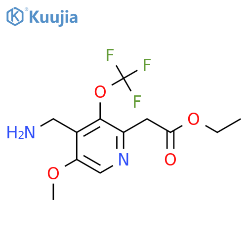 Ethyl 4-(aminomethyl)-5-methoxy-3-(trifluoromethoxy)pyridine-2-acetate structure