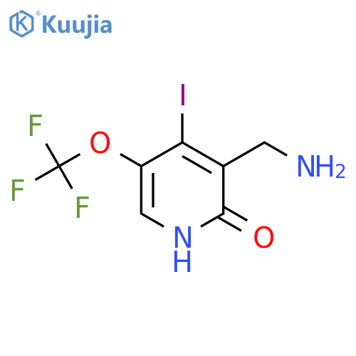 3-(Aminomethyl)-2-hydroxy-4-iodo-5-(trifluoromethoxy)pyridine structure