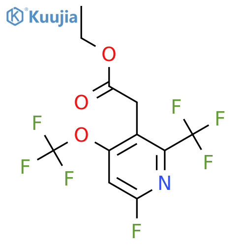 Ethyl 6-fluoro-4-(trifluoromethoxy)-2-(trifluoromethyl)pyridine-3-acetate structure
