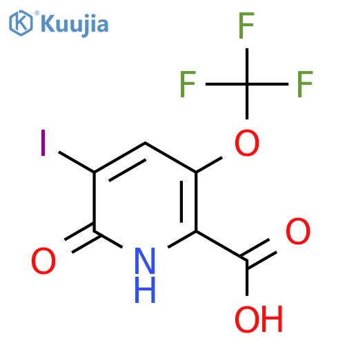 2-Hydroxy-3-iodo-5-(trifluoromethoxy)pyridine-6-carboxylic acid structure