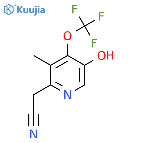 5-Hydroxy-3-methyl-4-(trifluoromethoxy)pyridine-2-acetonitrile structure