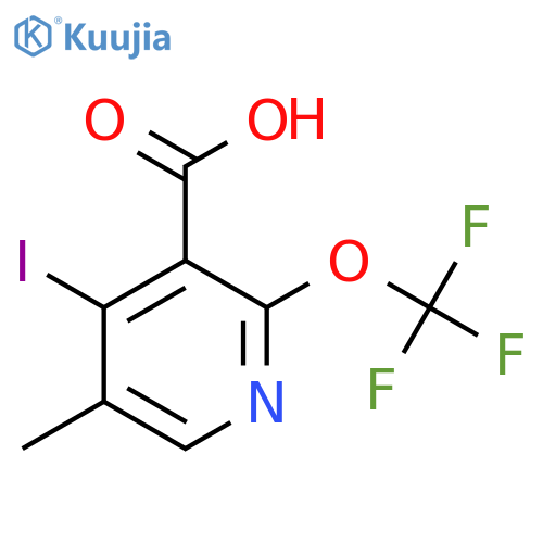 4-Iodo-5-methyl-2-(trifluoromethoxy)pyridine-3-carboxylic acid structure