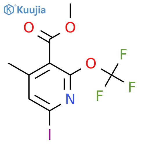 Methyl 6-iodo-4-methyl-2-(trifluoromethoxy)pyridine-3-carboxylate structure