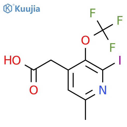 2-Iodo-6-methyl-3-(trifluoromethoxy)pyridine-4-acetic acid structure