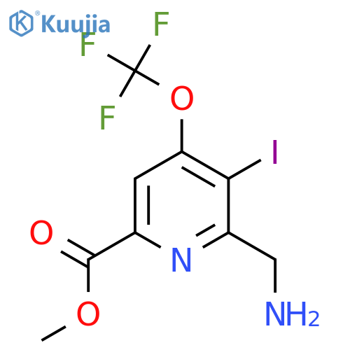 Methyl 2-(aminomethyl)-3-iodo-4-(trifluoromethoxy)pyridine-6-carboxylate structure