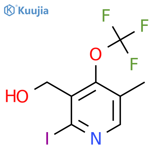 2-Iodo-5-methyl-4-(trifluoromethoxy)pyridine-3-methanol structure